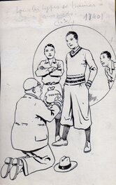 Étienne Le Rallic - Illustration parue dans Coeurs vaillants, années 30 - Illustration originale