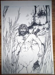 Malcolm Barter - Centaur illustration from the Fighting Fantasy book The Forest Of Doom. - Original Illustration