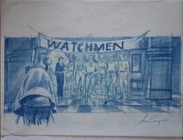 Trevor Goring - Watchmen movie concept artwork - Minutemen team photo - Illustration originale