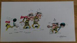 Achdé - Carte de voeux de 2012 avec les daltons par achdé - Original Illustration