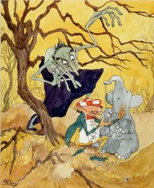 Jean Dulieu - Kevertje Plop en Mientje met de spinnevingers - Original Illustration