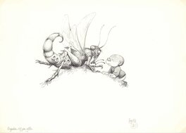 Jean Dulieu - Paulus en de insekten - Illustration originale