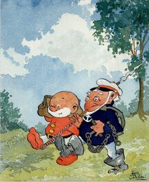 Jean Dulieu - Paulus en schipper Makreel - Illustration originale