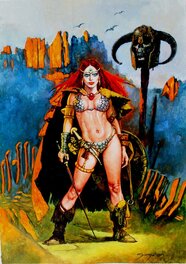 Manuel Sanjulián - Red Sonja & The Skull - Illustration originale