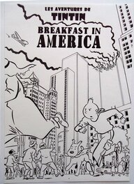 Deloupy - Hommage à Tintin en Amérique - Illustration originale