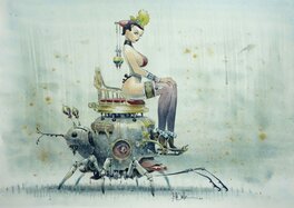 Jean-Baptiste Andréae - Manie sur l'étrange insecte - Azimut - Illustration originale