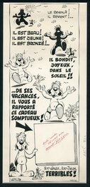 Gotlib - Publicité pour Gai-Luron Poche N°3 dans Vaillant, le journal de Pif en Septembre 1967 - Illustration originale