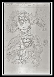 Dessin Original crayonné WOLVERINE / SABRETOOTH par Mel RUBI