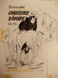 Mazel - Boulouloum et Guiliguili n° 2, « Chasseurs d'Ivoire », 1980. - Illustration originale