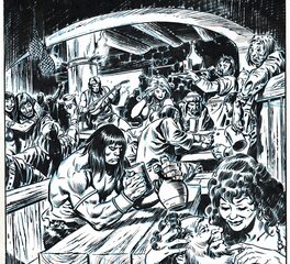 John BUSCEMA (blue-line) & Bill Reinhold inks-detail John BUSCEMA (blue-line) & Bill Reinhold inks-detail