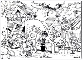 Jean-Pol - Kramikske, Annie en Peter - Briochon, Anne et Peter - Original Illustration