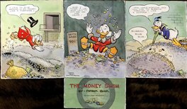 Patrick Block - The Money Swim - Triptyque et Title Card - Original Illustration