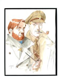 André Juillard - Blake et Mortiimer ( Portrait ) - Illustration originale
