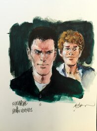 René Follet - Bob Morane et Bill Ballantine - Hommage à Henri Vernes - Original Illustration