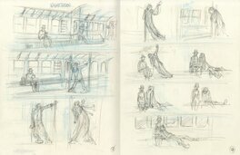 Les croquis préparatoires d'Eisner pour cette histoire Les croquis préparatoires d'Eisner pour cette histoire