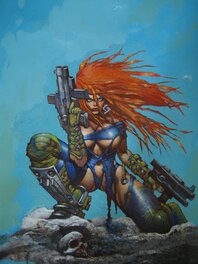 Simon Bisley - Bisley - Snowboard design - Original art