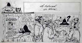 Détail première bande avec la case publiée sur la case inédite. Détail première bande avec la case publiée sur la case inédite.
