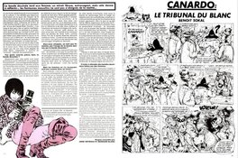Page intérieure du magazine "A Suivre". La première planche, des quatre, se trouve en page 75. Page intérieure du magazine "A Suivre". La première planche, des quatre, se trouve en page 75.
