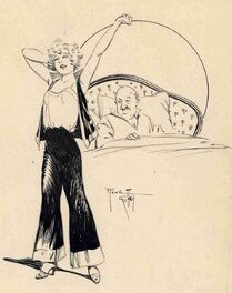 René Giffey - Le Pyjama et le mari - Original Illustration