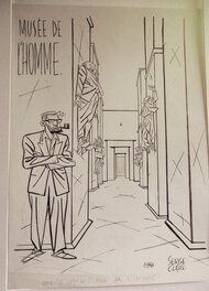 Serge Clerc - Au MUSEE DE L'HOMME  1986 - Illustration originale