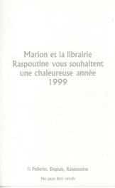 Sérigraphie de voeux de la librairie Raspoutine ( verso)