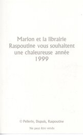 Sérigraphie de voeux de la librairie Raspoutine ( verso) Sérigraphie de voeux de la librairie Raspoutine ( verso)