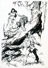 John Buscema - Wfcba (World Famous Artist Portfolio 1983 Editions Déesse) plate 5 - Illustration originale