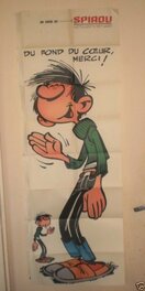 Le poster Spirou dit "pantalon" de Gaston Lagaffe, offert aux lecteurs ayant demandé le retour de Gaston.