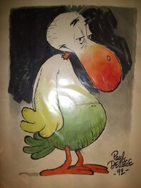 Paul Deliège - Bobo  n° 13, « L'Oiseau du Diable Vauvert », 1990. - Illustration originale