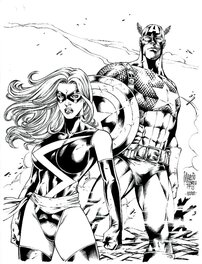 Marcio Abreu - Captain america et miss marvel par marcio abreu - Illustration originale