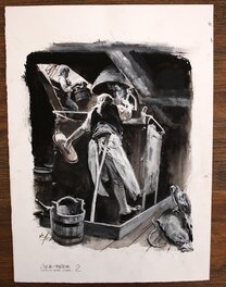 René Follet - L'Ile Au Trésor - Silver et Jim - Original Illustration