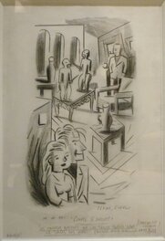 Serge Clerc - Serge CLERC - Couple à Drouot - Planche originale