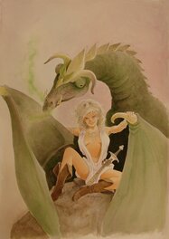 Michel Weyland - Dragon - commission - Illustration originale