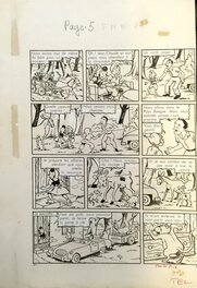 Jean-Louis Pesch - Sylvain et Sylvette - La Corrida improvisée - page 5 - Planche originale