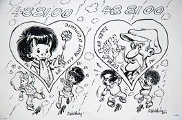 Détail - Le P'tit' Bout d'chique et Jules avec Li vî bleû. Détail - Le P'tit' Bout d'chique et Jules avec Li vî bleû.