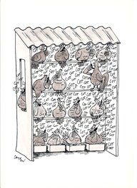 Michel Cambon - Hen house / Poulallier - Illustration originale