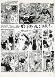 Blutch - Waldo's Bar - récit complet :"Ronald n'a pas de chance". - Planche originale