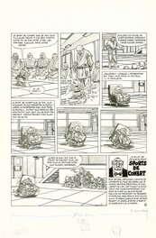 Daniel Goossens - L'encyclopédie des bébés - Tome 1 - "sports de combat" - PL de fin - Planche originale