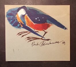 René Hausman - Spirou Nature : Le Martin-pêcheur (2), 1961. - Original Illustration