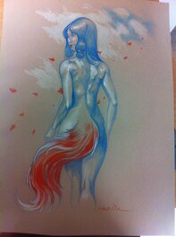 Carita Lupattelli - Blue Kitsune - Illustration originale