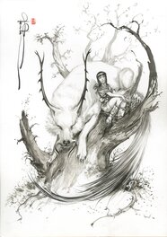 Saverio Tenuta - On the hand of a tree - Original Illustration