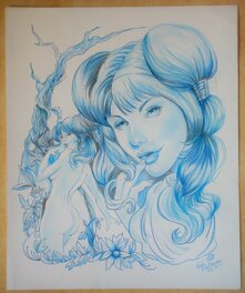 Cris De Lara - Blanche neige Biancaneve Contes Malicieux - Original Illustration