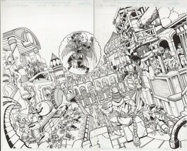 George Perez - The Avengers #30 vol 3 pg 2 & 3 - Planche originale