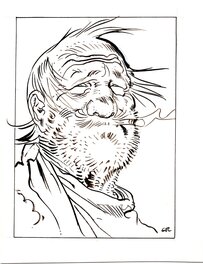 Jean Giraud - Portrait de Mac Clure - Illustration originale