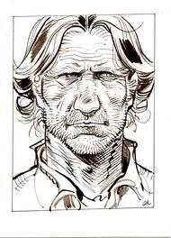 Jean Giraud - Portrait de Red Neck - Original Illustration