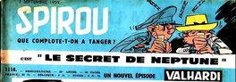 Bandeau d'annonce haut de page couverture journal Spirou 1116 du 03 septembre 1959. Bandeau d'annonce haut de page couverture journal Spirou 1116 du 03 septembre 1959.