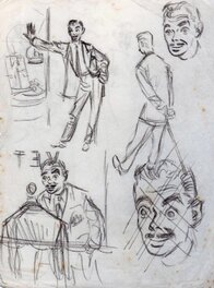 Robert Gigi - Recherches pour un personnage humoristique, années 50 - Original art