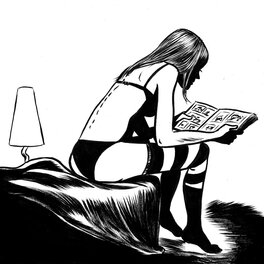 Deloupy - Lectrice en contre-jour - Original Illustration