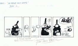 Jean-Claude Fournier - Bizu n° 4, « La Houle aux Loups », page de titre, 1994. - Comic Strip