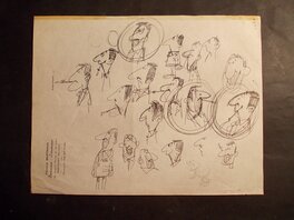 Francis - Croquis préparatoires pour un personnage d'une aventure publiée dans le Journal de Spirou, circa 1960. - Original art